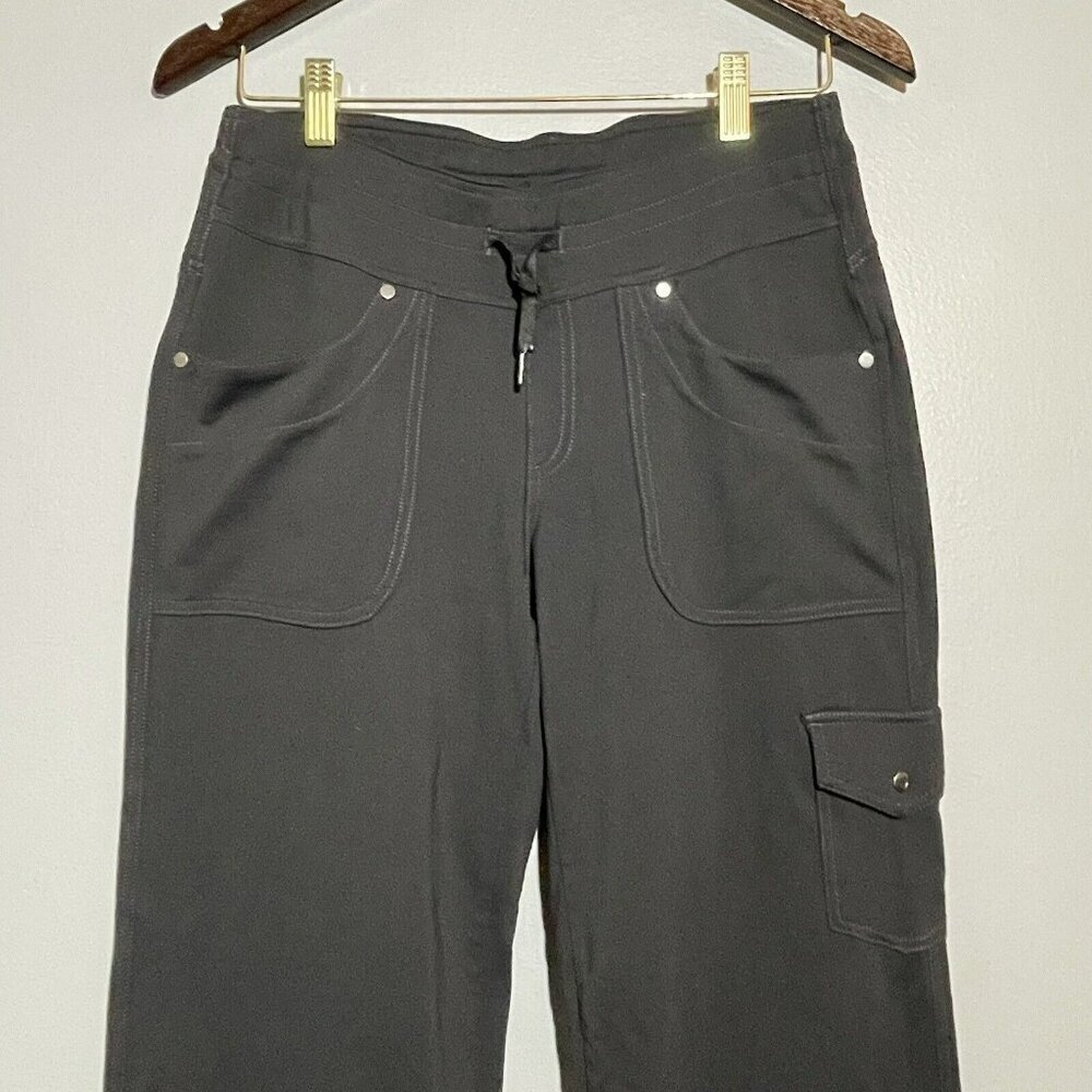 Kuhl Mova Cargo Pants Hiking Yoga Straight Women Size 6 Short Black Pocket Tie - Picture 3 of 12